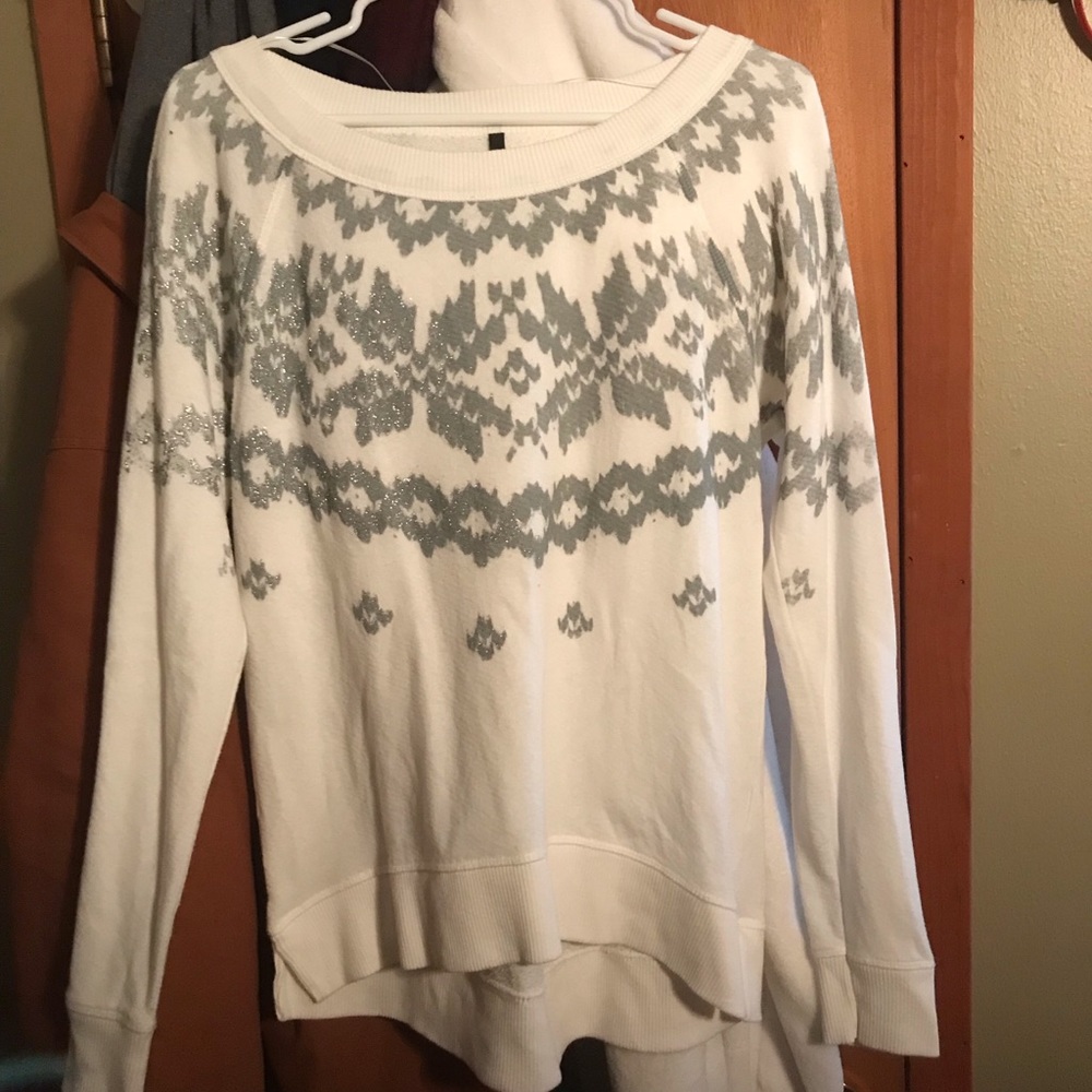 White Sweater with Silver Design
